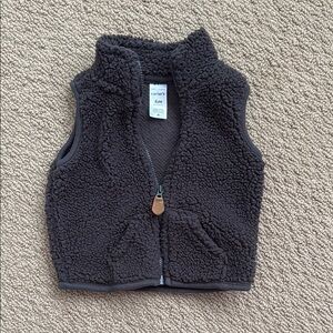 Carter's Black Fleece Vest High Collar Zip Front
